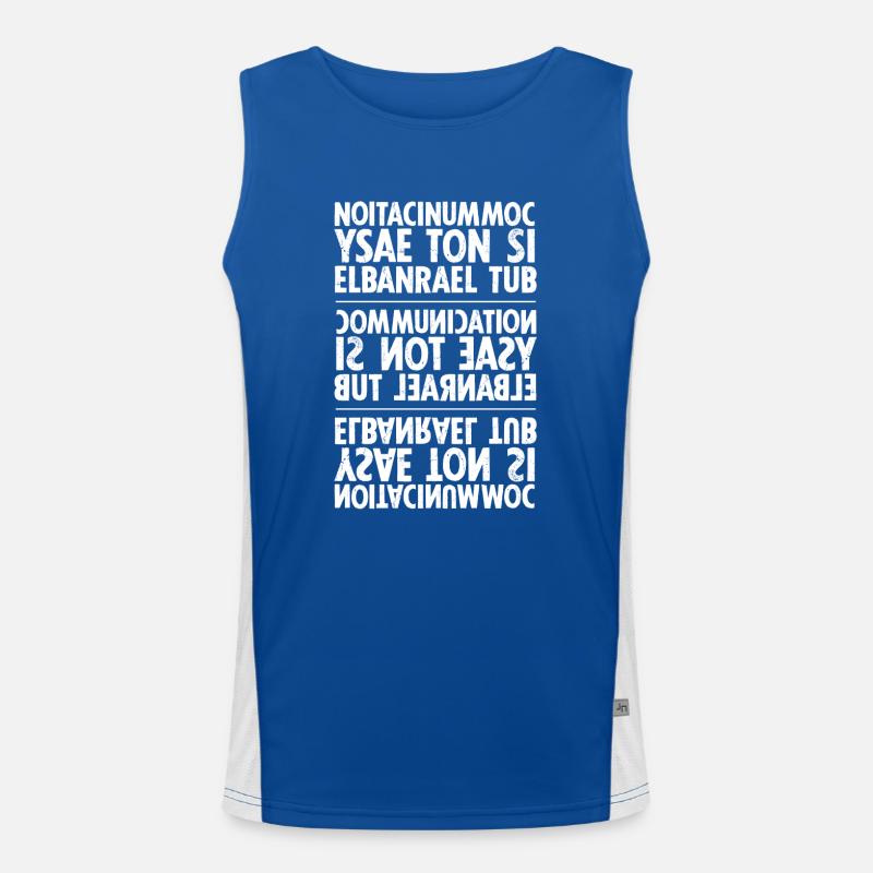communication white sixnineline Men's Functional Contrast Tank Top 