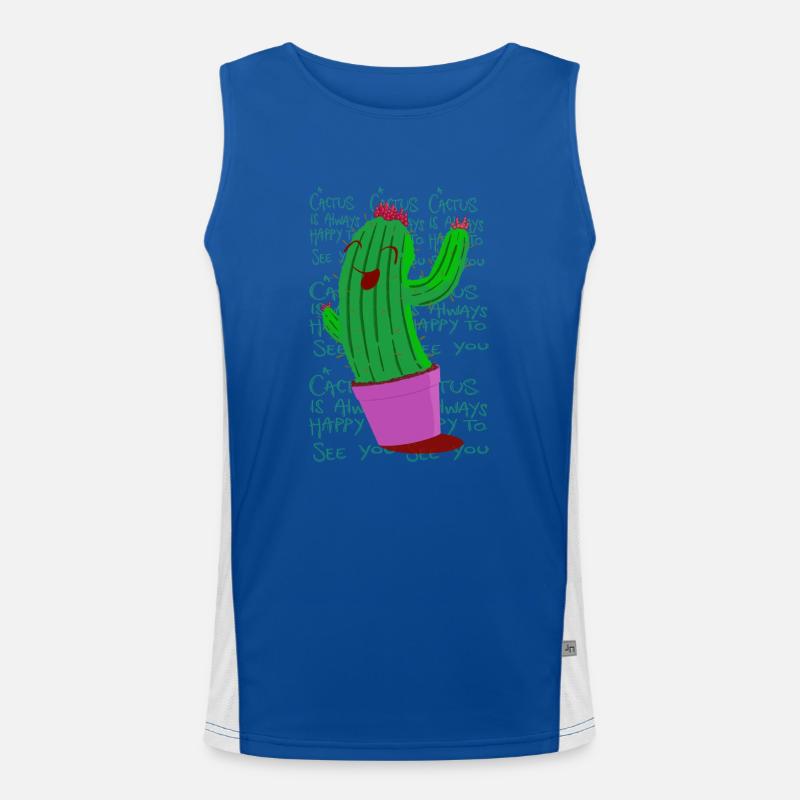 Happy Cactus Men's Functional Contrast Tank Top 