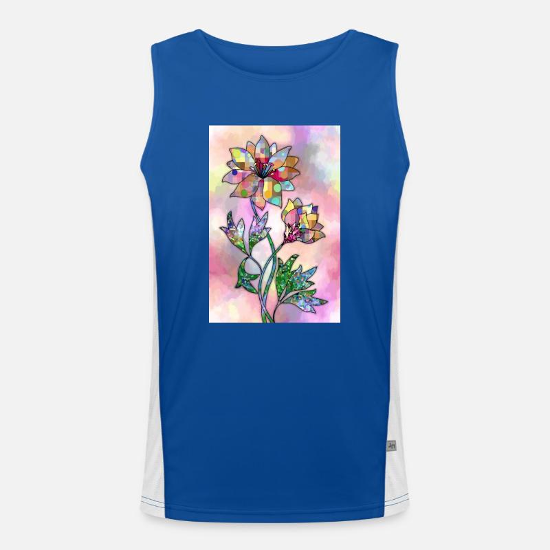 Bunte Blumen Funktionelles Kontrast-Tank Top für Männer 