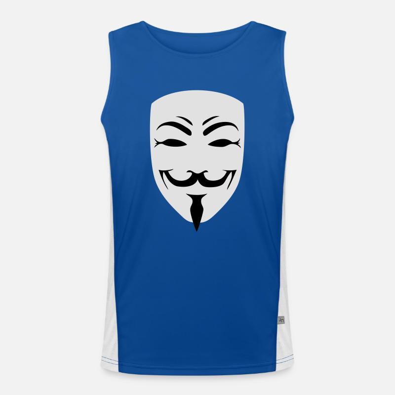anonymous happy mask internet hack Men's Functional Contrast Tank Top 