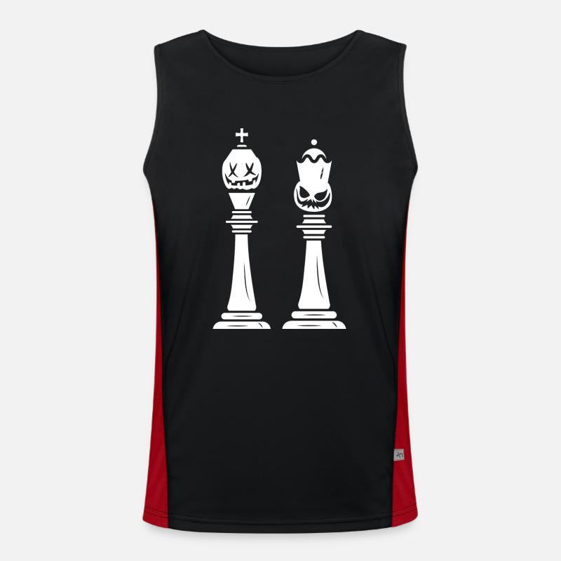 chess chessboard chess piece "king & queen" Men's Functional Contrast Tank Top 