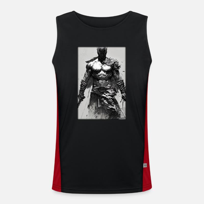 Warrior Sword Vintage Noir Blanc 4 Débardeur respirant contrasté Homme 