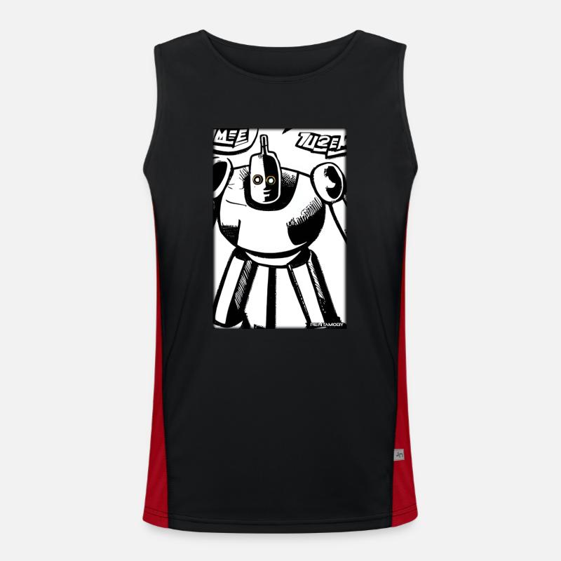 Robot Comic Future Cyborg Machine Technology Débardeur respirant contrasté Homme 