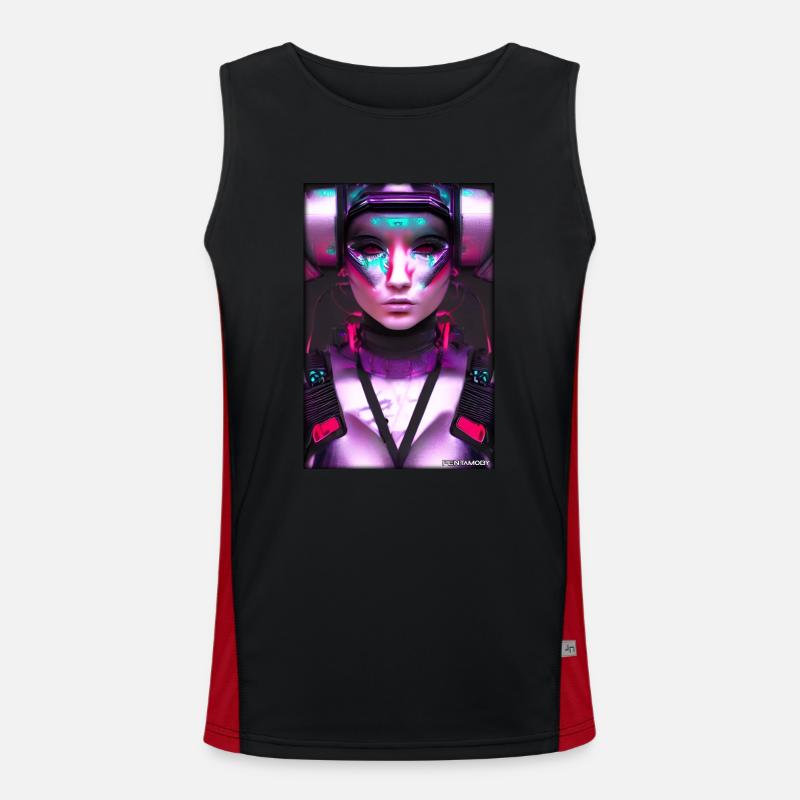Cyber Goth Woman Future Technology Science Débardeur respirant contrasté Homme 