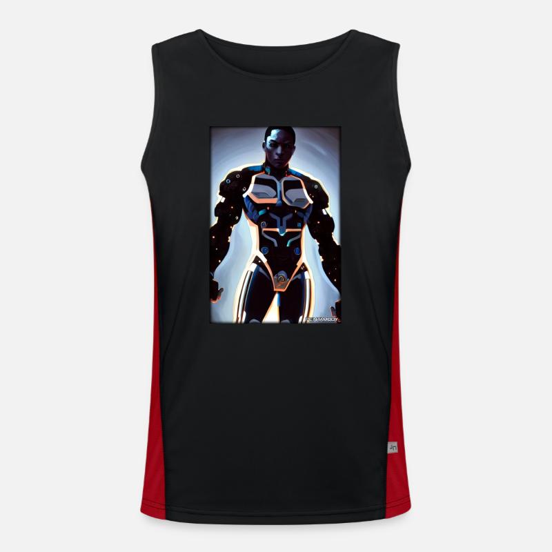 Cyborg Man Future Sci-Fi Machine Technology Débardeur respirant contrasté Homme 