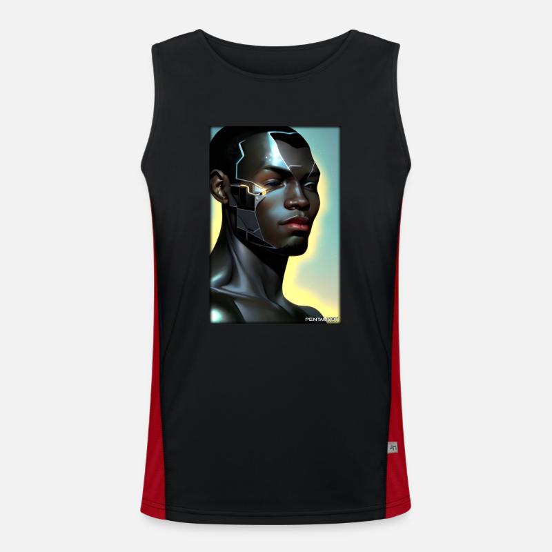 Cyborg Man Future Sci-Fi Machine Technology Débardeur respirant contrasté Homme 