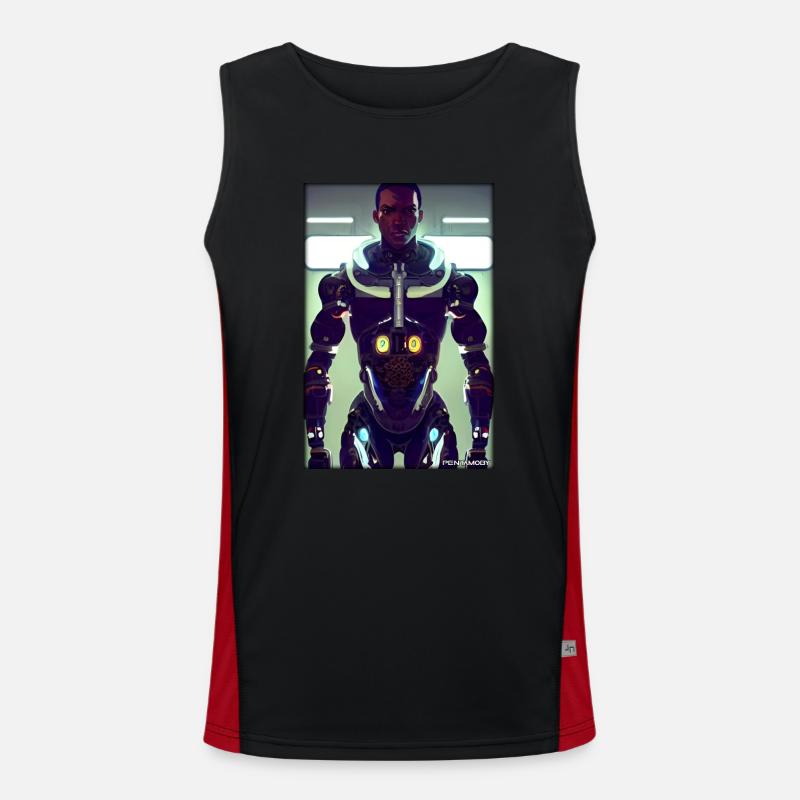Cyborg Man Future Sci-Fi Machine Technology Débardeur respirant contrasté Homme 