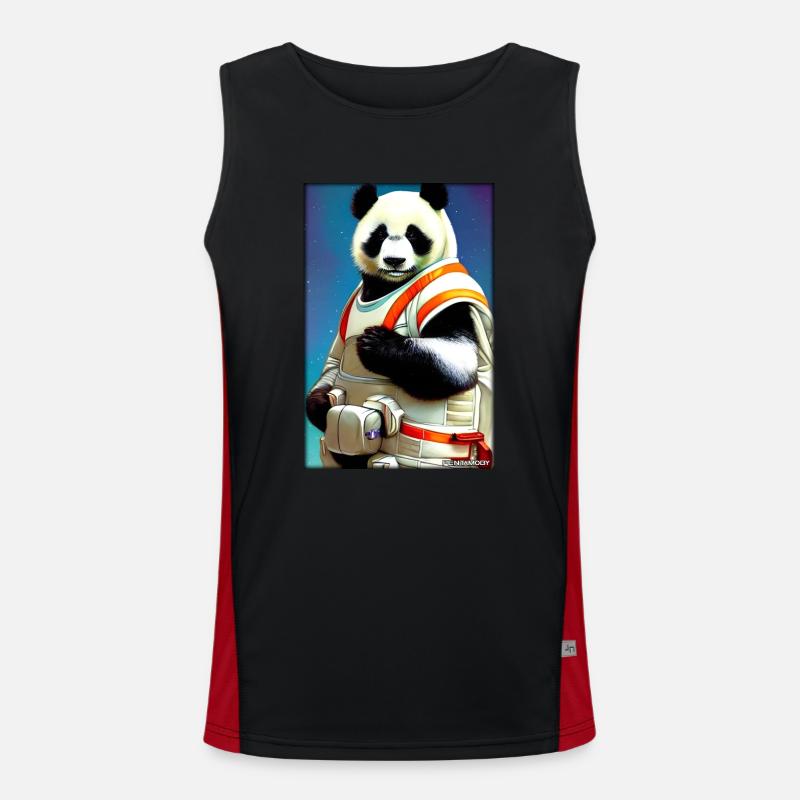 Panda Bear Panda Astronaut Future Sci-Fi Technology Débardeur respirant contrasté Homme 