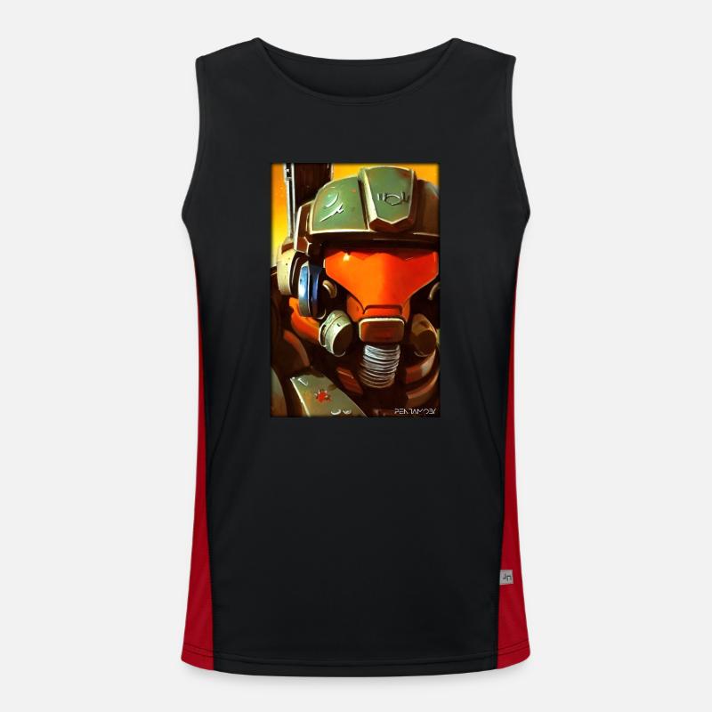 Kampfbot Robot Super Soldier Machine Warrior Men's Functional Contrast Tank Top 
