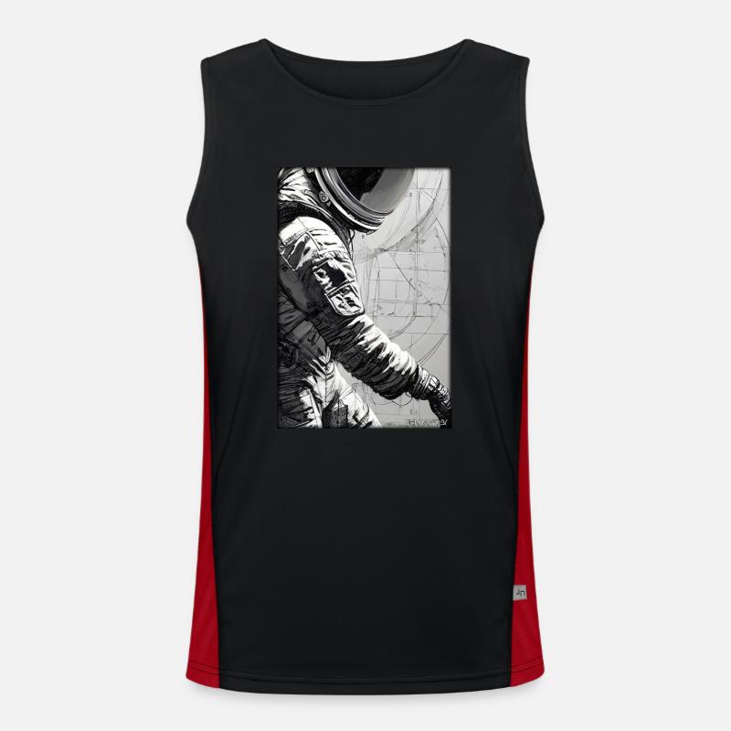 Astronaut Future Sci-Fi Technology Men's Functional Contrast Tank Top 