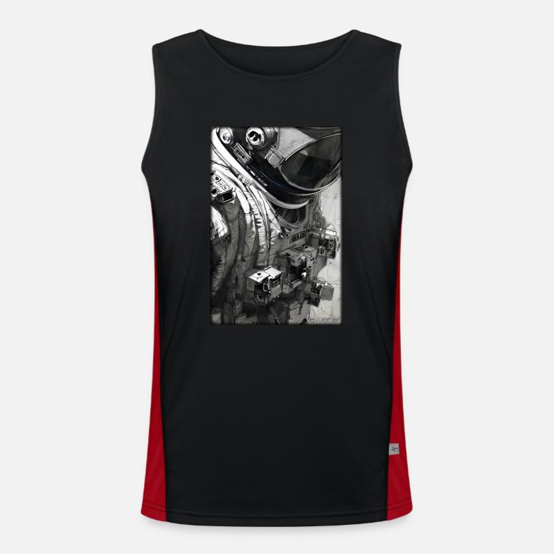 Astronaut Future Sci-Fi Technology Men's Functional Contrast Tank Top 