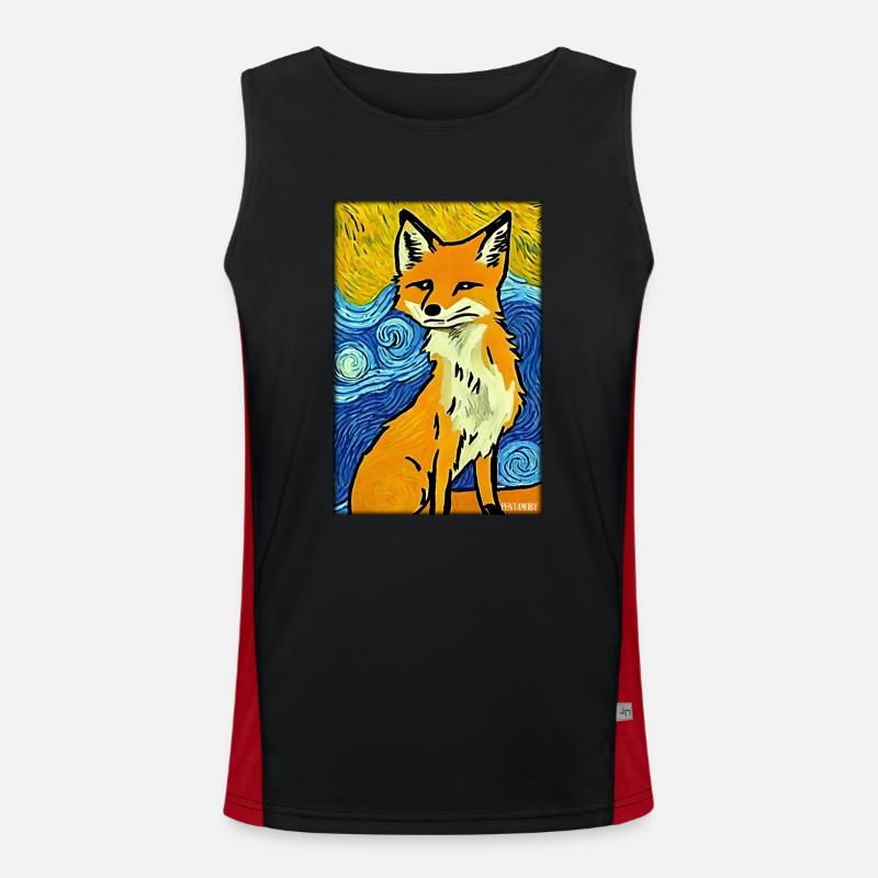 Fox Wildlife Forest Animals Wilderness Men's Functional Contrast Tank Top 