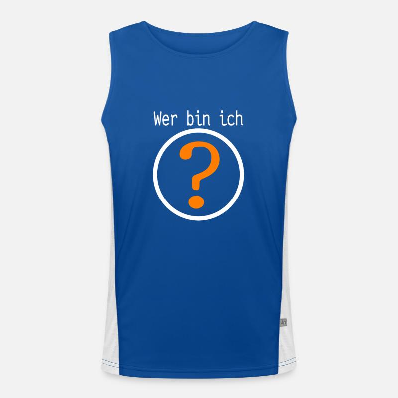 Wer bin ich? Funktionelles Kontrast-Tank Top für Männer 