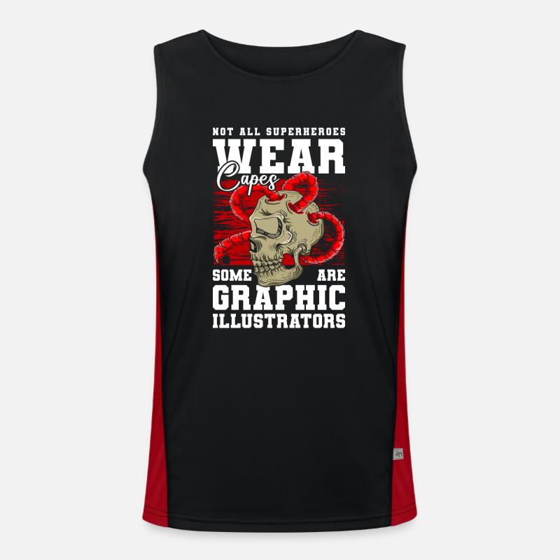 Illustrator Graphic Drawing Men's Functional Contrast Tank Top 