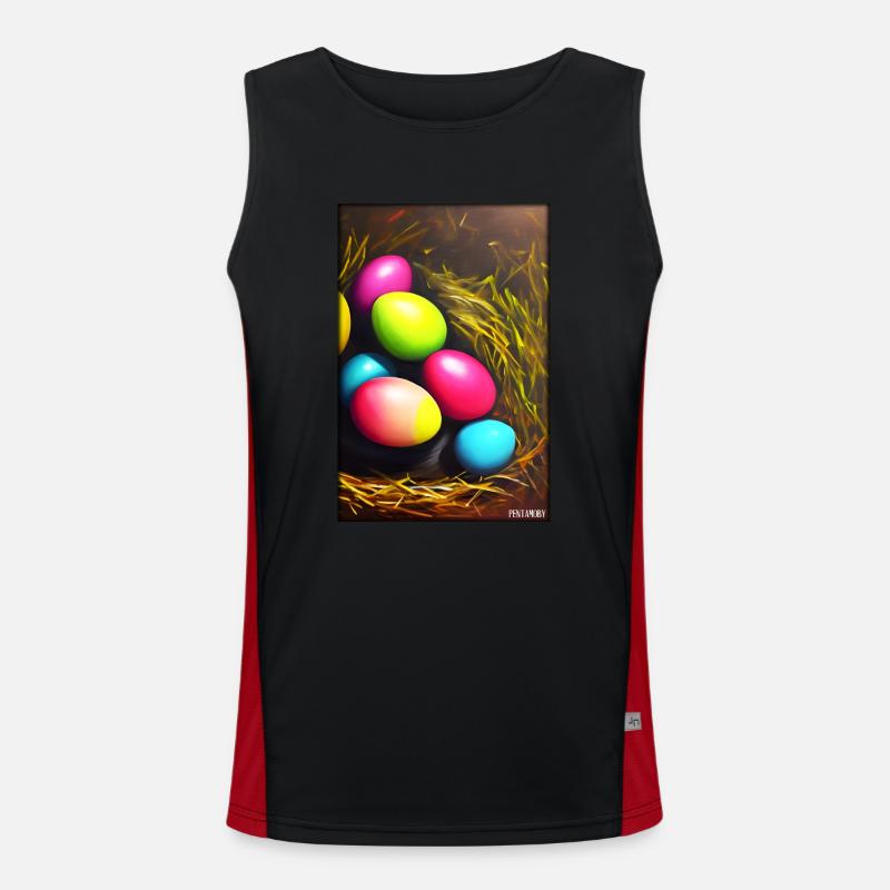 Easter Egg Easter Colorful Eggs Holiday Men's Functional Contrast Tank Top 