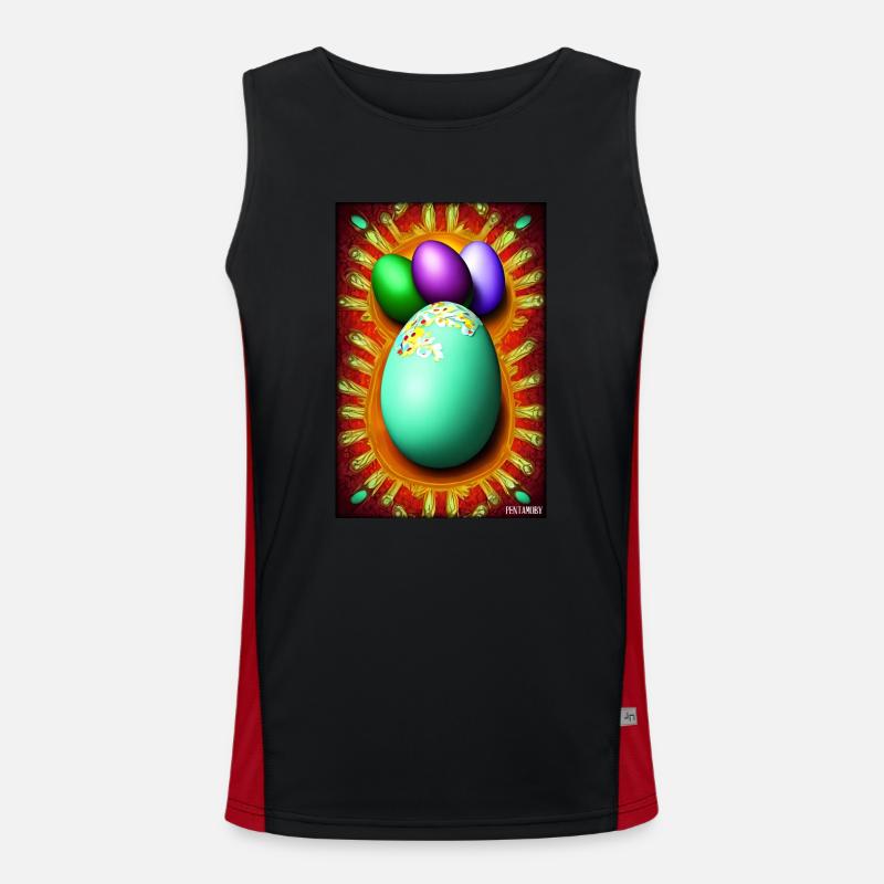Easter Egg Easter Colorful Eggs Holiday Men's Functional Contrast Tank Top 