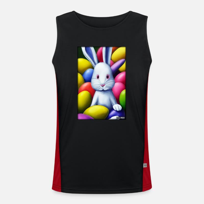 Rabbit Easter Easter Pet Easter Holiday Men's Functional Contrast Tank Top 