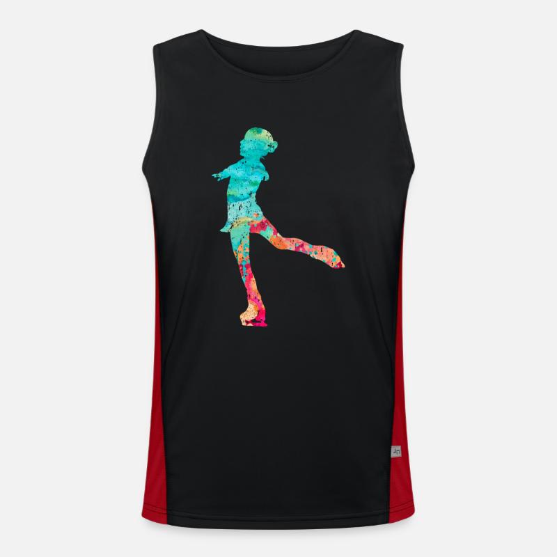 Eiskunstlauf PopArt Funktionelles Kontrast-Tank Top für Männer 