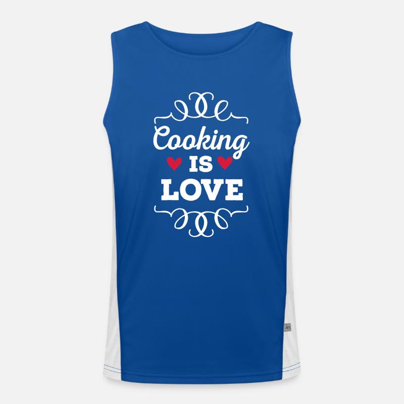 Cooking is Love Funktionelles Kontrast-Tank Top für Männer 