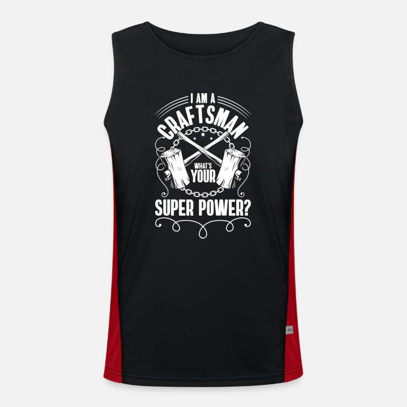 Craftsman Profession Bricklayer Screwdriver - Men's Functional Contrast Tank Top - black/red