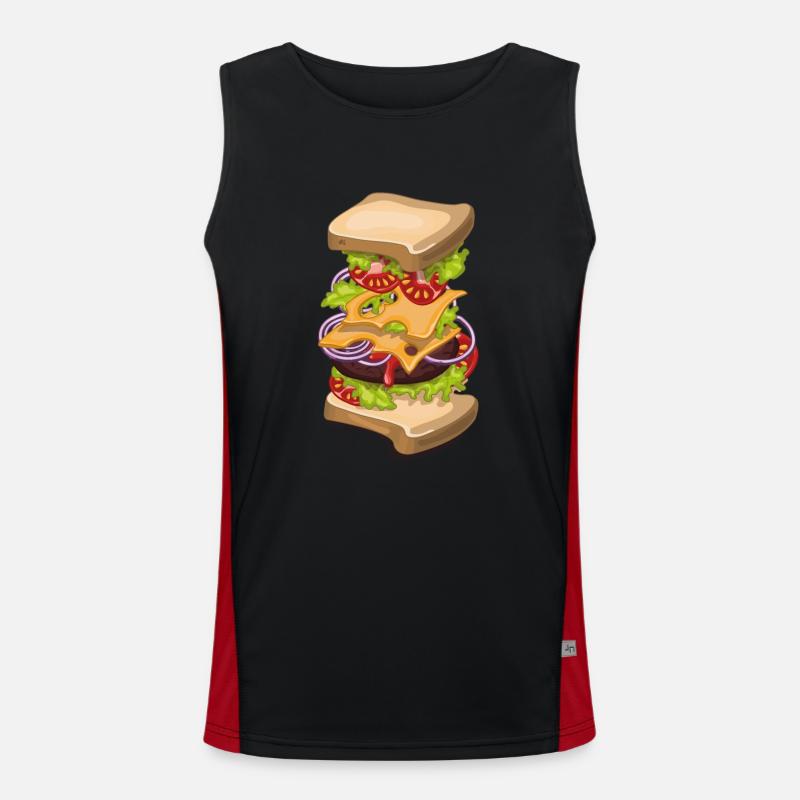 Tall Cheeseburger Men's Functional Contrast Tank Top 