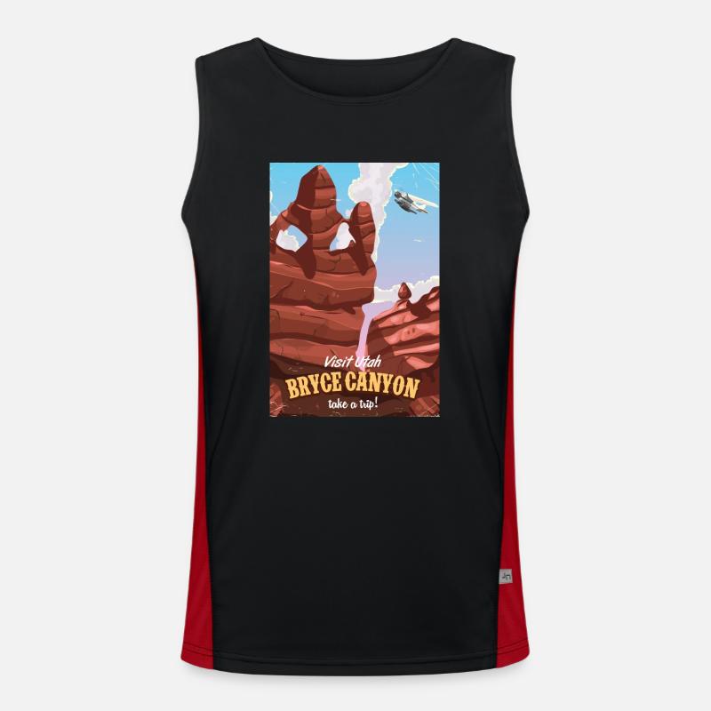 Bryce canyon Utah affiche de voyage Débardeur respirant contrasté Homme 