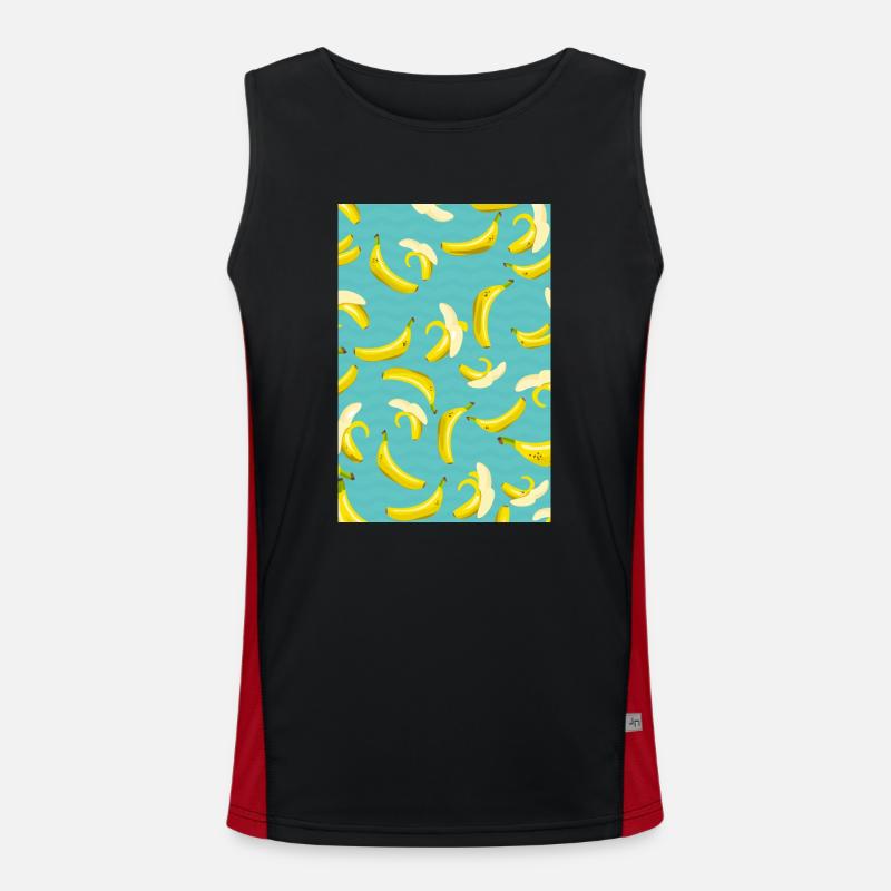 Banana pattern Men's Functional Contrast Tank Top 