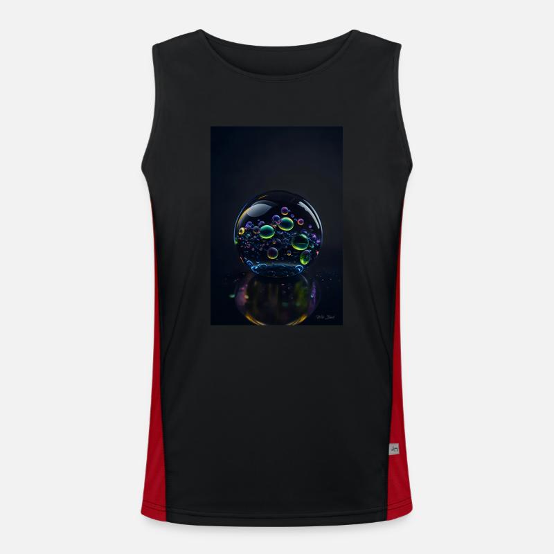 Bubbles in a bubble rainbow 1 Men's Functional Contrast Tank Top 