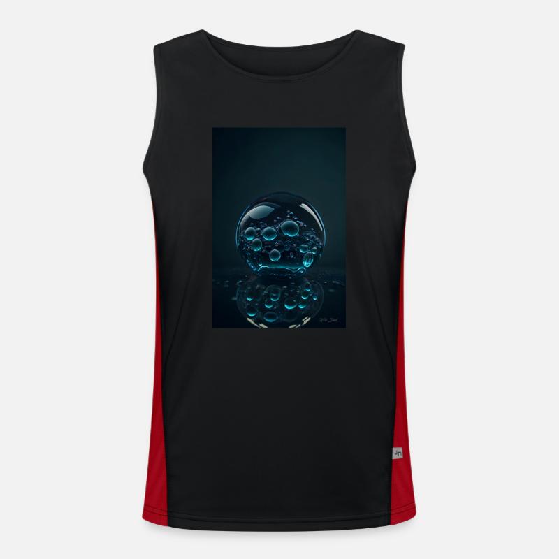 Bubbles in a bubble cyan 1 Men's Functional Contrast Tank Top 