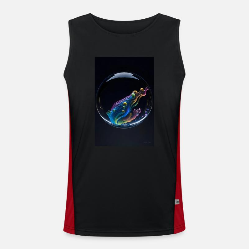 Clouds in a bubble rainbow 3 Men's Functional Contrast Tank Top 