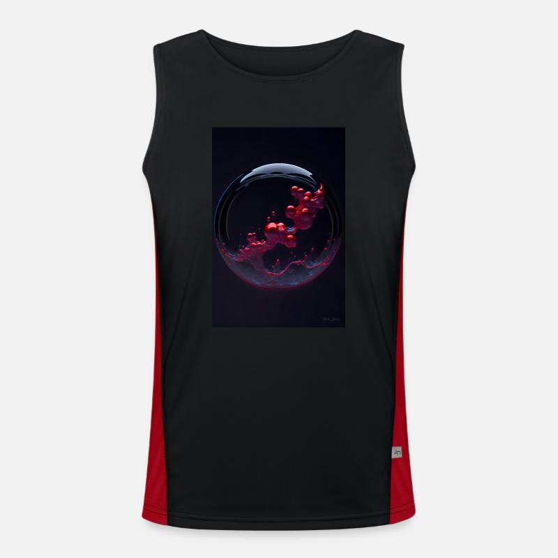 Clouds in a bubble red 3 Men's Functional Contrast Tank Top 