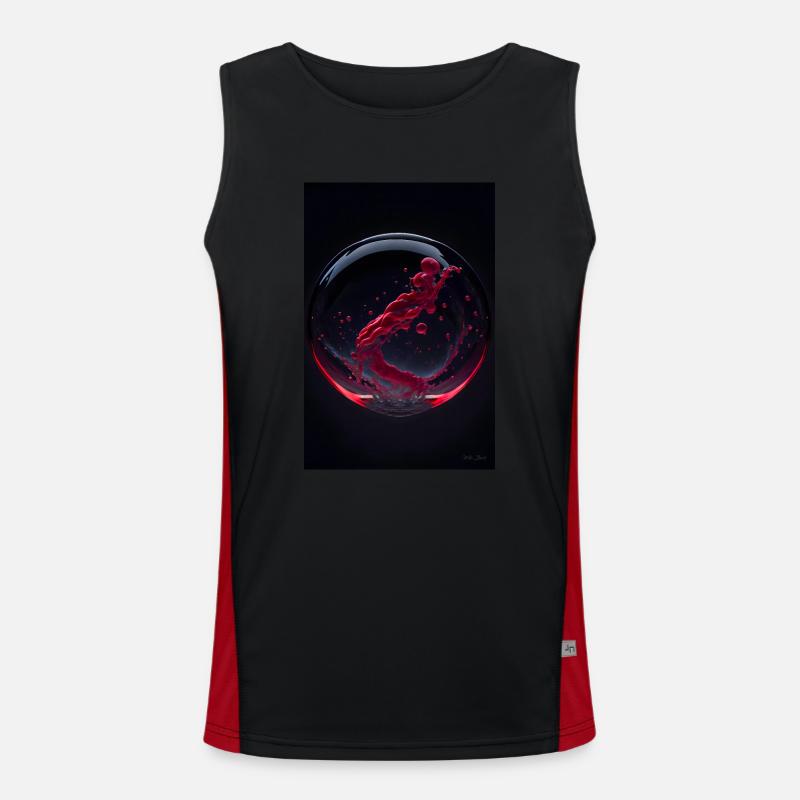 Clouds in a bubble red 2 Men's Functional Contrast Tank Top 