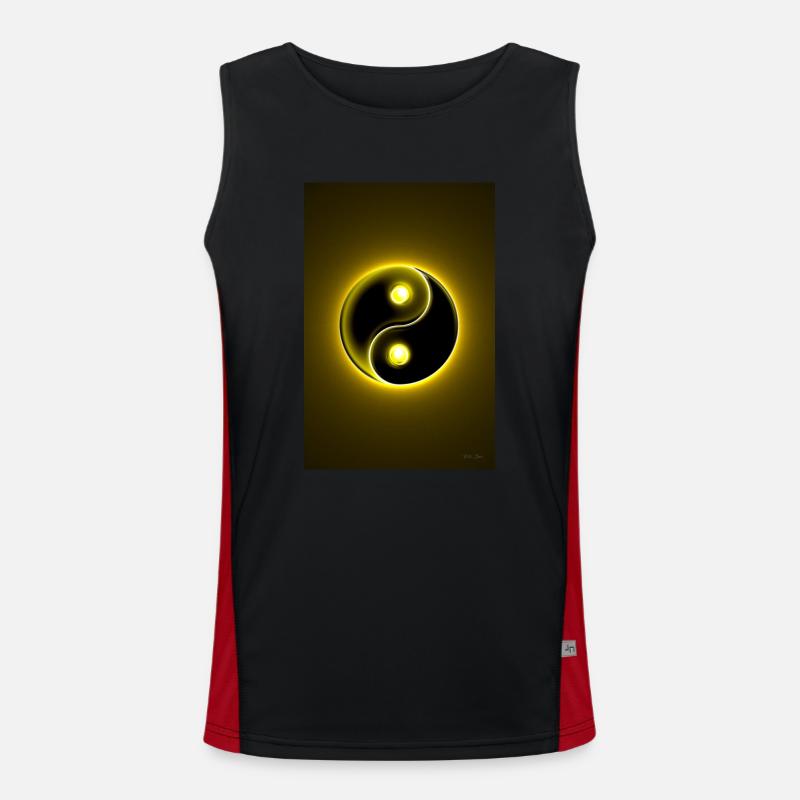 Yin Yang yellow 2 Men's Functional Contrast Tank Top 