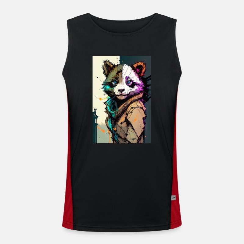Inkpunk Panda 2 Funktionelles Kontrast-Tank Top für Männer 