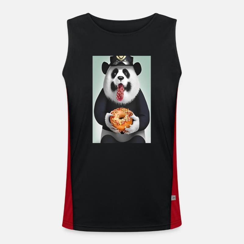 Panda-Donut Funktionelles Kontrast-Tank Top für Männer 
