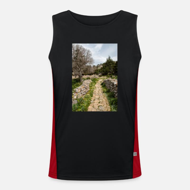 ruines du château médiéval Palio Pyli Kos Débardeur respirant contrasté Homme 