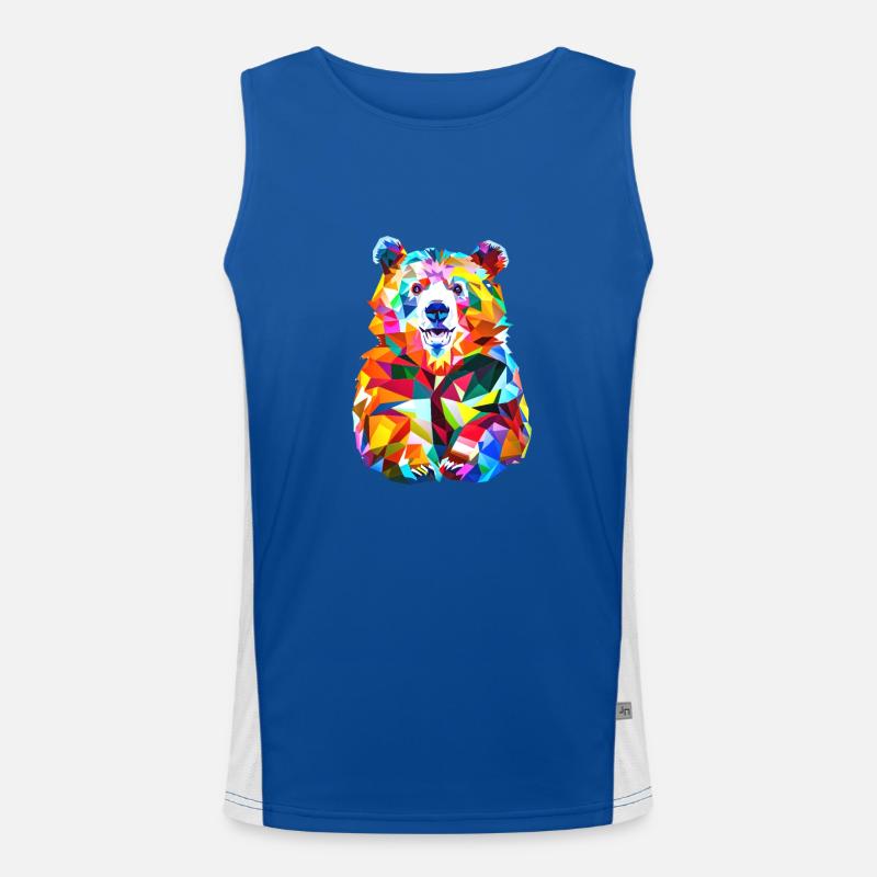 Polygon Bär Funktionelles Kontrast-Tank Top für Männer 