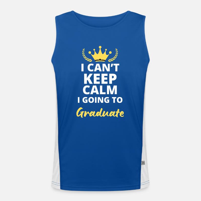 It's impossible to stay calm, I'm going to graduate! Men's Functional Contrast Tank Top 