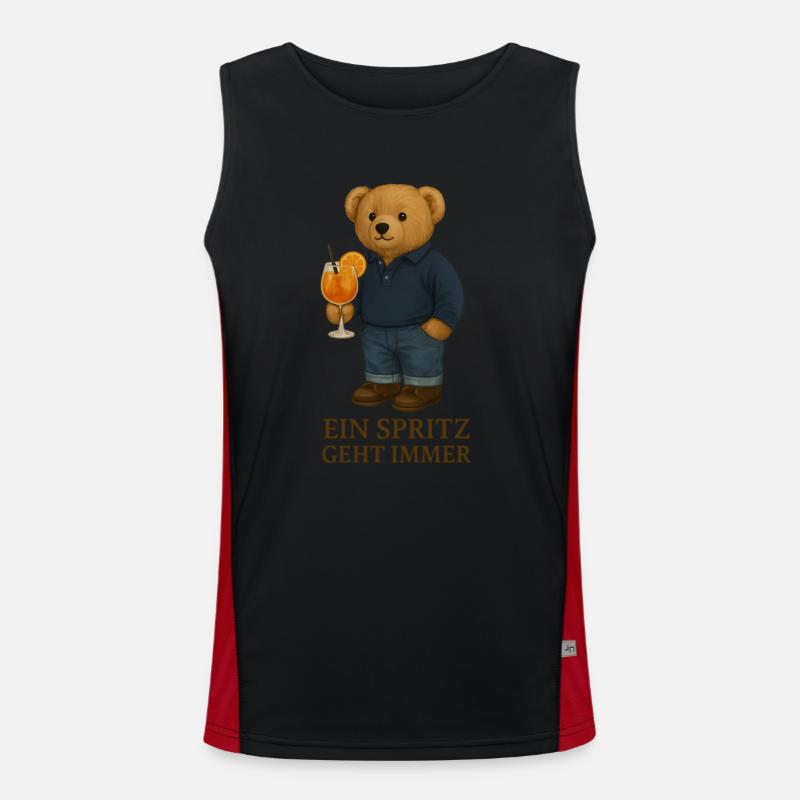 Teddy mit Spritz Funktionelles Kontrast-Tank Top für Männer 
