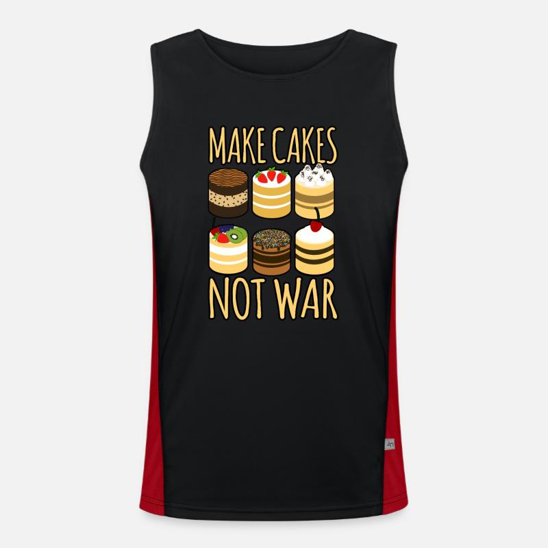 Make Cakes Not War Funktionelles Kontrast-Tank Top für Männer 