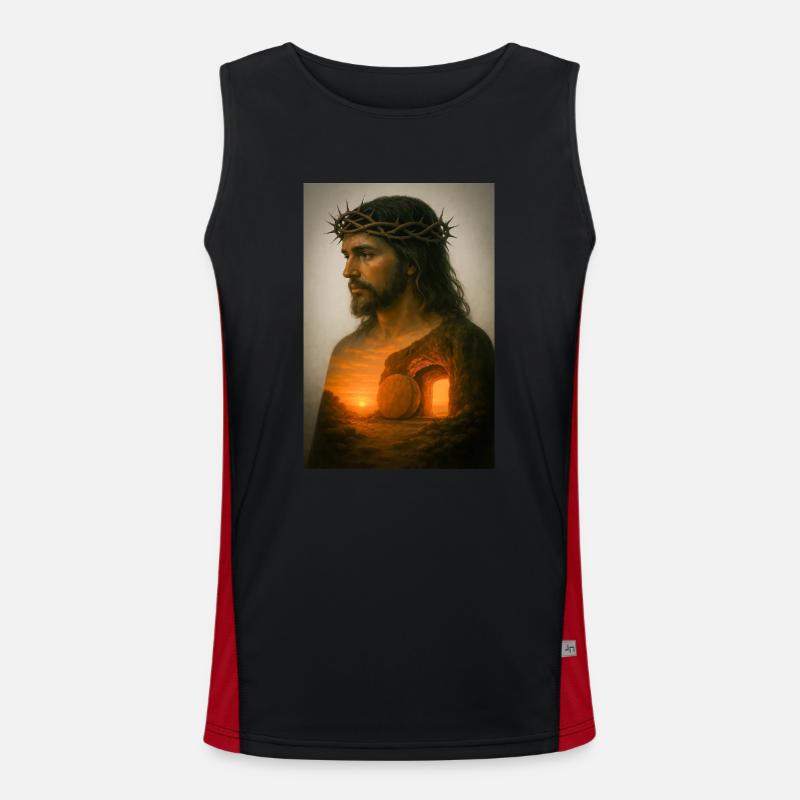 Risen Savior at Dawn Men's Functional Contrast Tank Top 