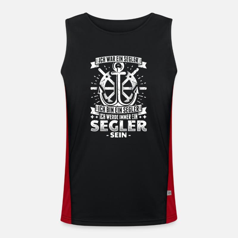 Sailing sails Sailing sails - Men's Functional Contrast Tank Top  - black/red