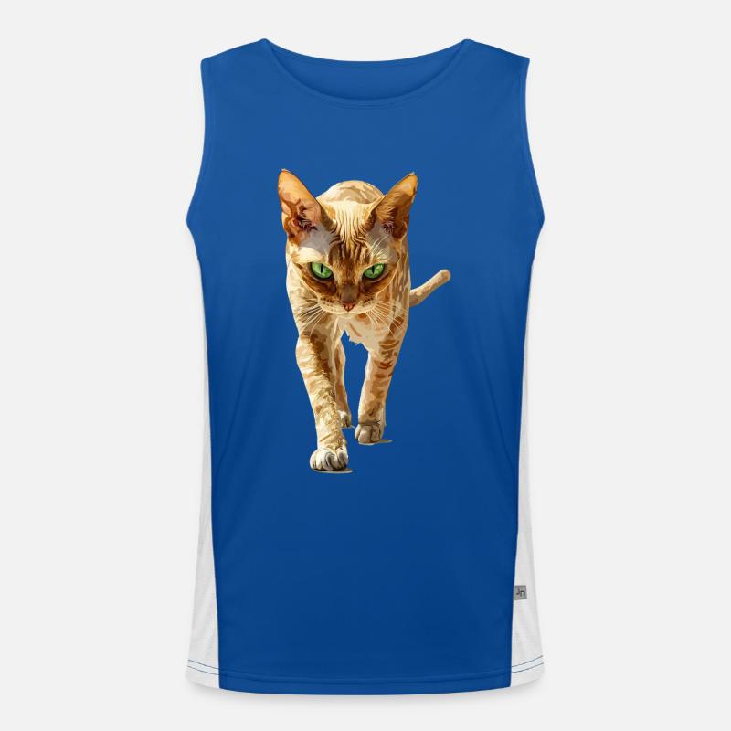 Devon Rex Funktionelles Kontrast-Tank Top für Männer 