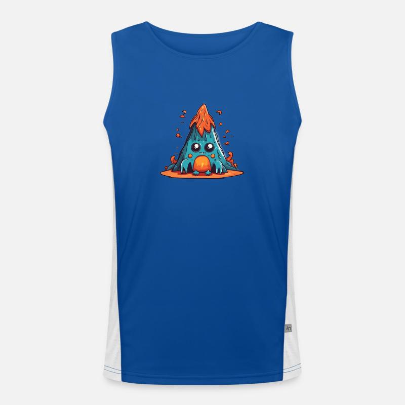 Den Vulkan pusten Funktionelles Kontrast-Tank Top für Männer 