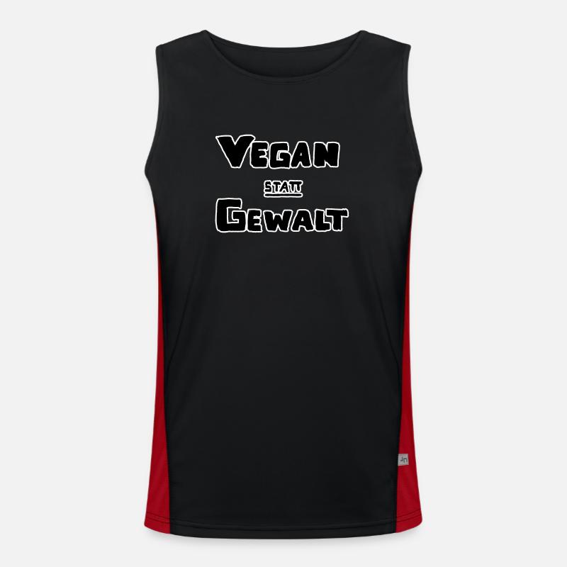 Vegan statt Gewalt 3 Funktionelles Kontrast-Tank Top für Männer 