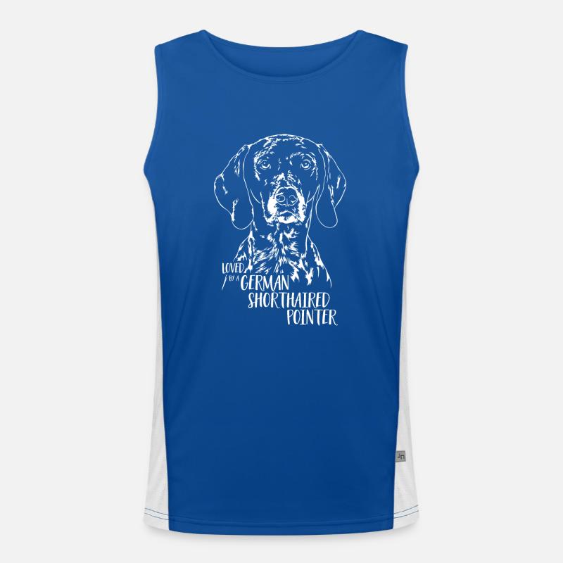 Loved by a German Shorthaired Pointer Hundespruch Funktionelles Kontrast-Tank Top für Männer 
