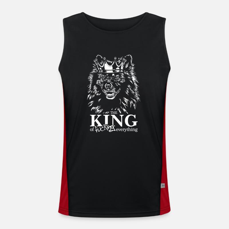 Wolfsspitz Keeshond Roi Hundespruch Wilsigns Débardeur respirant contrasté Homme 