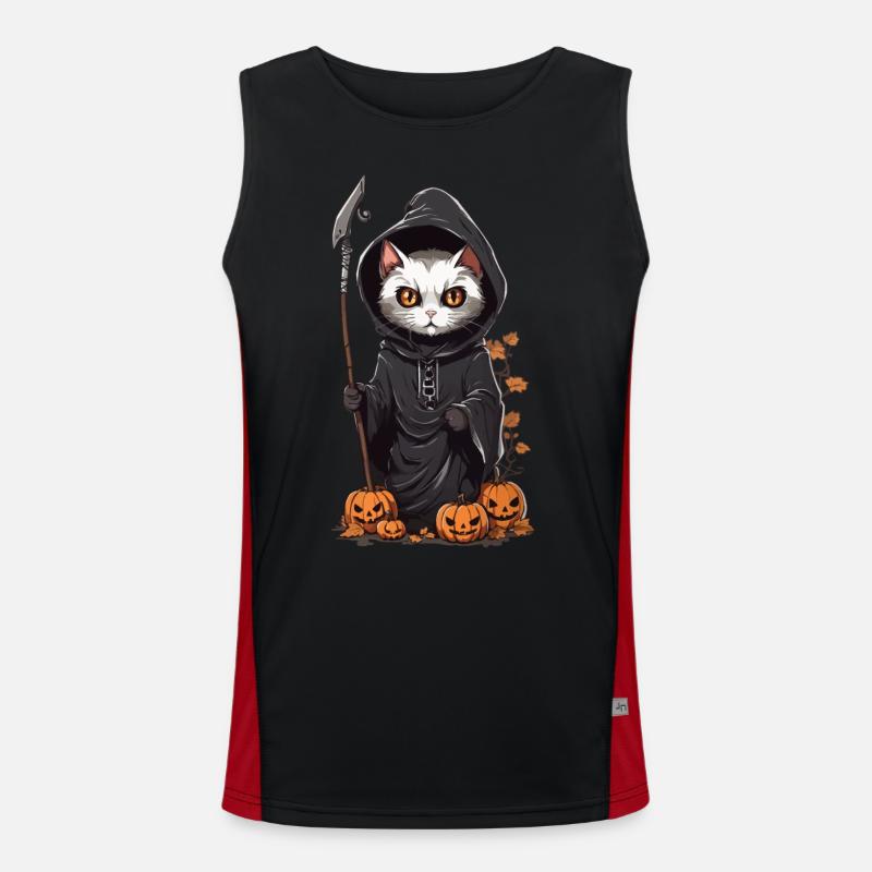 Mignon Halloween Cat Druide Costume Débardeur respirant contrasté Homme 