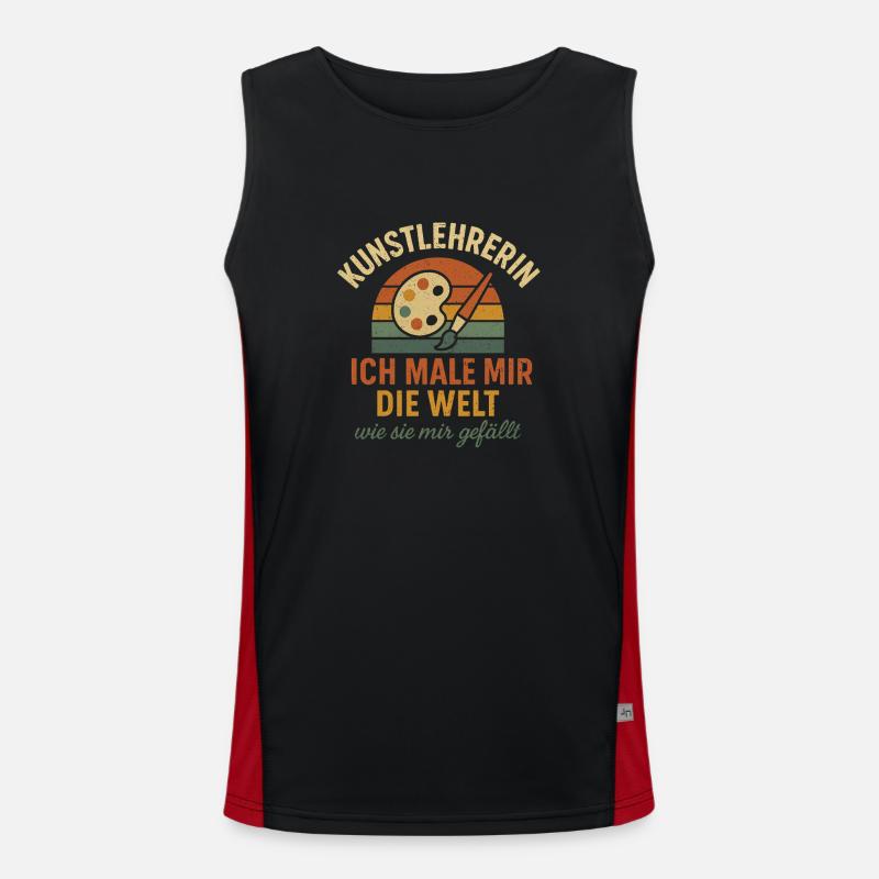 Kunstlehrerin Spruch Lehrer Schule Kreativ Funktionelles Kontrast-Tank Top für Männer 
