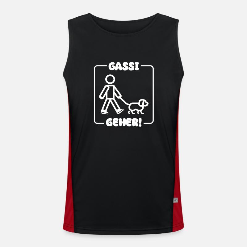 Gassi Gehen Hund Funktionelles Kontrast-Tank Top für Männer 